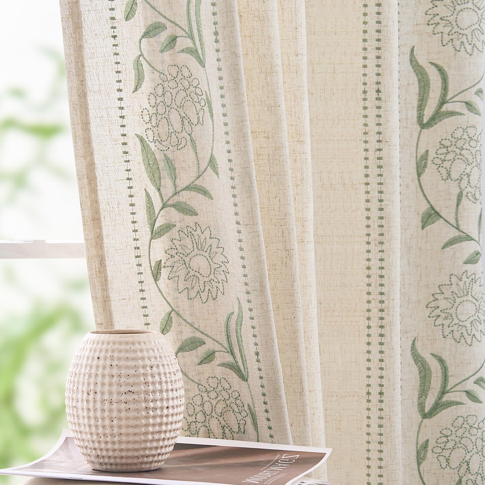 トップス nachan Amazon.com: jinchan Winslow Linen Curtains for Bedroom 84 Inches